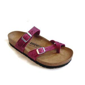 Birkenstock Mayari Oiled Leather Sandals EU 37 Womens 6 Festival Fuchsia Regular